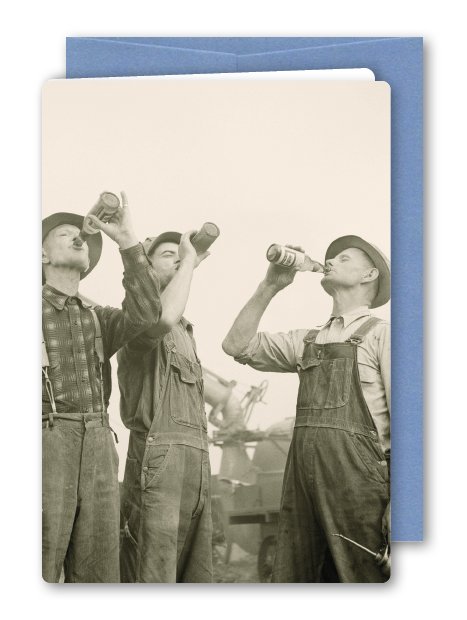 Klappkarte Hochformat Trinkrunde Couvert